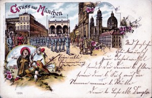 Die Lithographie aus dem Jahr 1897 zeigt die Residenz noch mit Wintergarten (Sammlung HK)