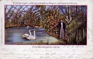 Ludwig II. in seinem "Dschungel" - AK um 1900 (Sammlung HK)